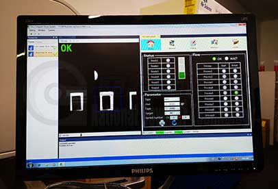 Screenshot of the splicing control software